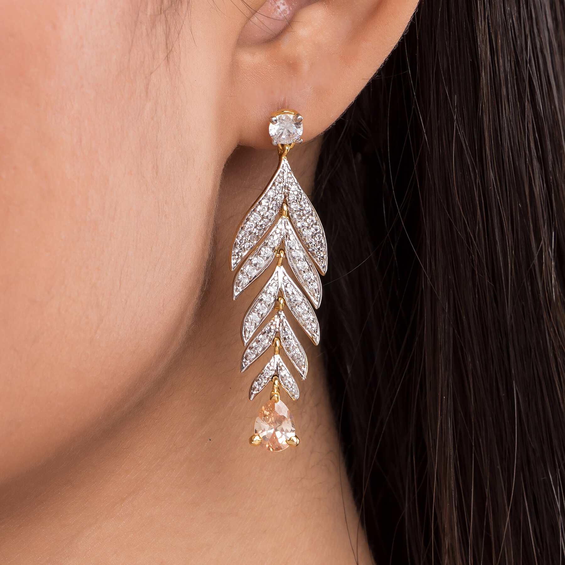 Gold Solitaire Earrings