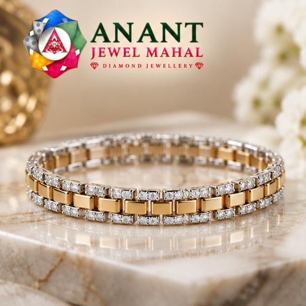 Bracelet - Two-Tone Diamond Tennis Bracelet